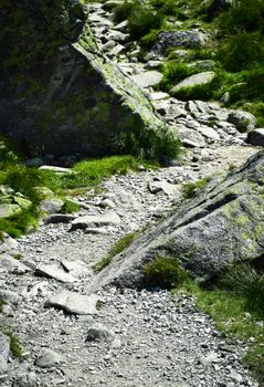 background stone walkway in the mountains