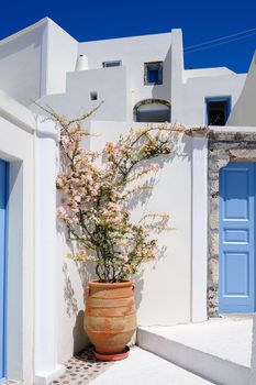 Luxury decks, pensions and patios of Oia, Santorini, Greece