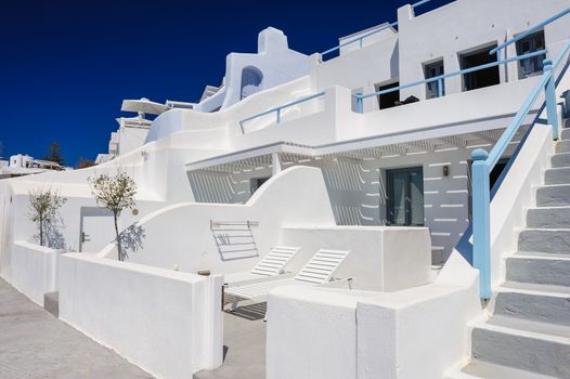 Luxury decks and patios of Oia, Santorini, Greece