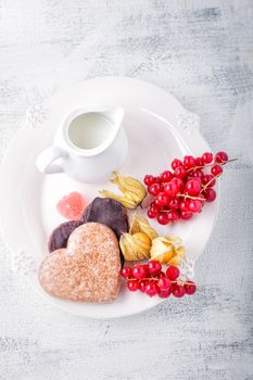 Honey cake with chocolate for Valentine's Day 