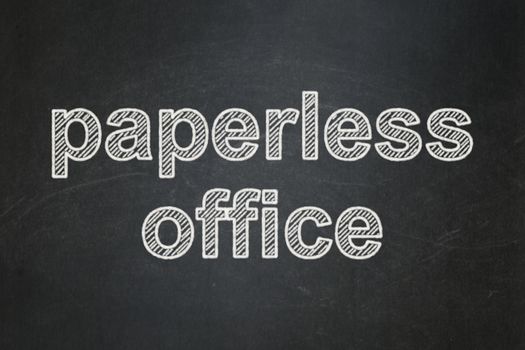 Business concept: text Paperless Office on Black chalkboard background