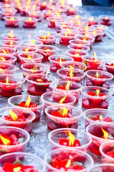 Spiritual candle in temple for meditation