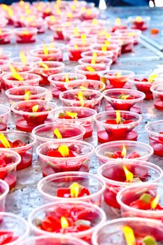 Spiritual candle in temple for meditation