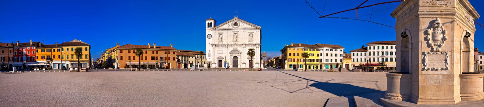 Central square in Palmanova panoramic view, Friuli-Venezia Giulia region of Italy