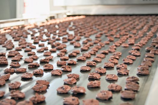 Production line of baking chocolate cookies
