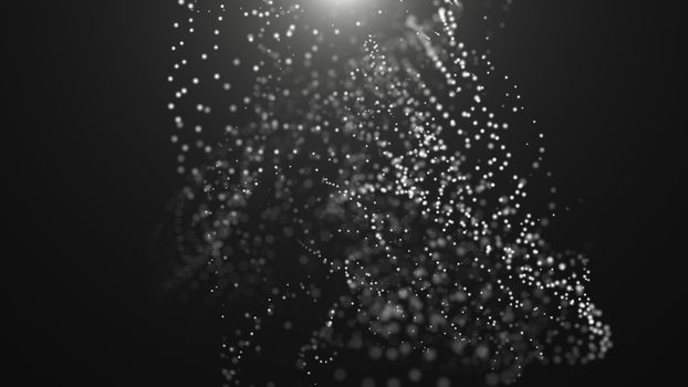 Bokeh of water fly and lights. 3D rendered