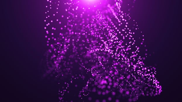 Bokeh of water fly and lights. 3D rendered