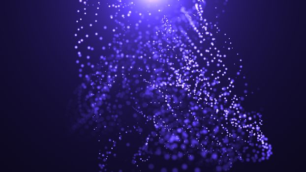 Bokeh of water fly and lights. 3D rendered