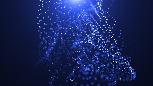 Bokeh of water fly and lights. 3D rendered