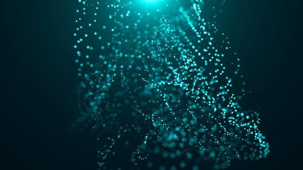 Bokeh of water fly and lights. 3D rendered