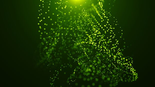 Bokeh of water fly and lights. 3D rendered