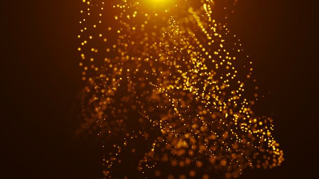 Bokeh of water fly and lights. 3D rendered