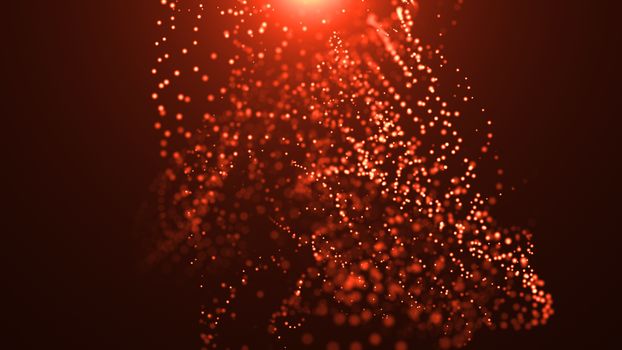 Bokeh of water fly and lights. 3D rendered