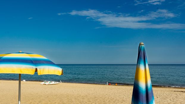 The umbrellas ready for the next summer