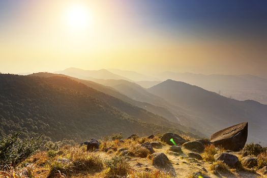 Tai Mo Shan sunset, hong kong famous mountain