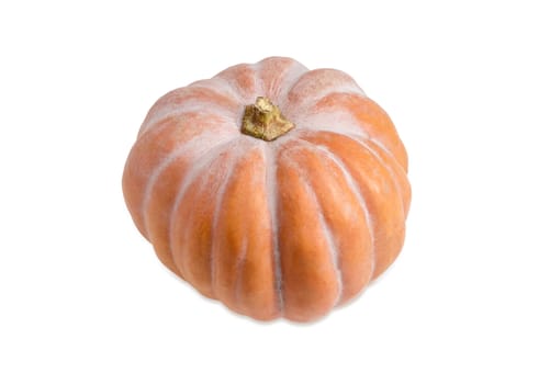 Whole orange pumpkin on a light background
