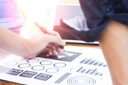 businessman hand working with new modern computer and business strategy as concept.