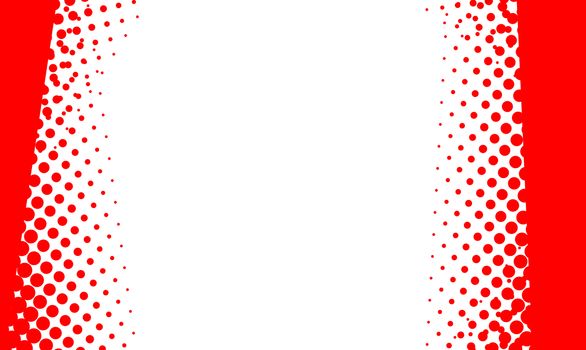 a red dot halftone background as a page edge