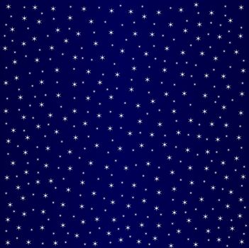 A random spread star field over a dark blue background