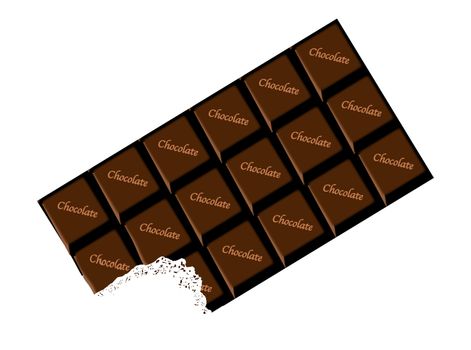 A typical bar of dark Chocolate with bite as a background