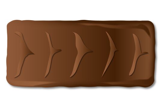A typical bar of white Chocolate with bite as a background