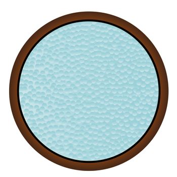A round window with hammered bathroom glass