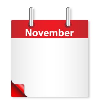 A calender date offering a blank November page over white