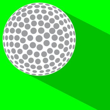 A golf ball on green with a shadow