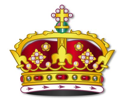 A royal British Crown Over A white Background