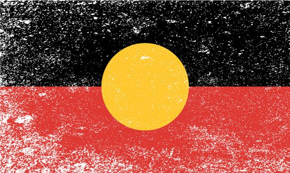 The flag of the Australian Aboriginal people with grunge