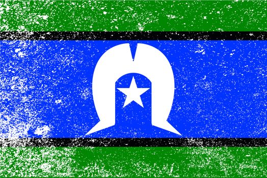 The flag of the Australian Torres Strait Islander with grunge