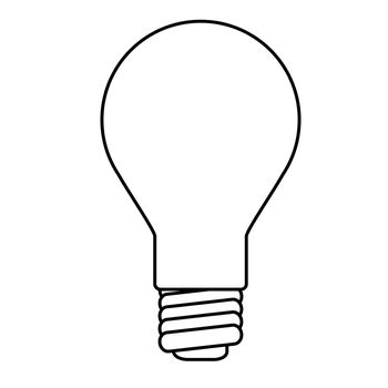 A white lightbulb outline over a white background