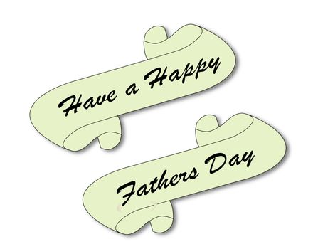 A tattoo style Fathers Day scroll over a white background