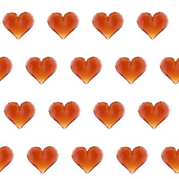 3d illustration gem heart seamless pattern. Valentine's day background.