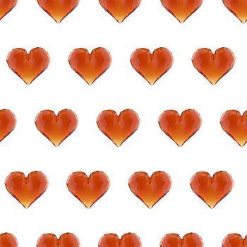 3d illustration gem heart seamless pattern. Valentine's day background.