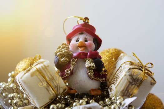 new Year decoration. Christmas ornaments, christmas decoration. Xmas ornament.Christmas penguin