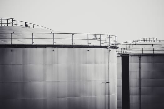 Oil tank tone dark black and white  for background