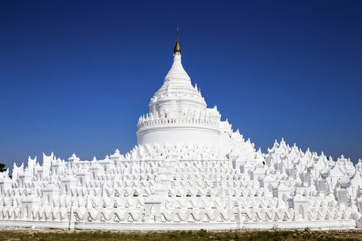 Hsinbyume white pagoda in the Mingun village, Myanmar