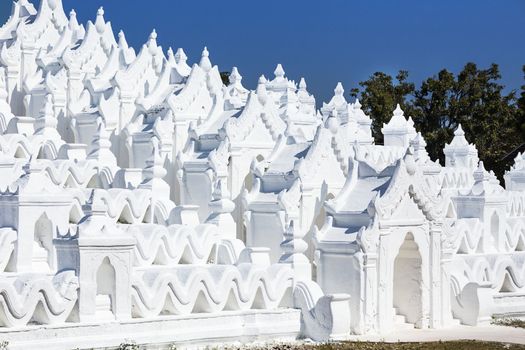 Hsinbyume white pagoda in the Mingun village, Myanmar