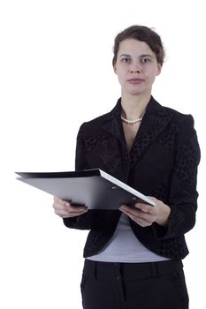 Studio portrait of a young woman on a white background