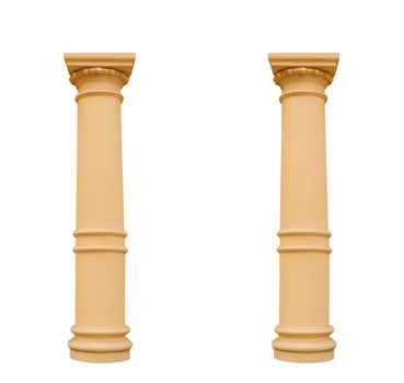 two columns in the Ionic style, isolated on white background.
