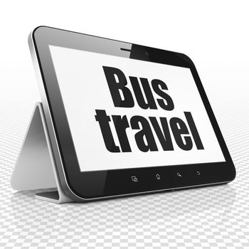 Tourism concept: Tablet Computer with black text Bus Travel on display, 3D rendering