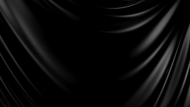 3D Illustration Abstract Black Background Silk Cloth