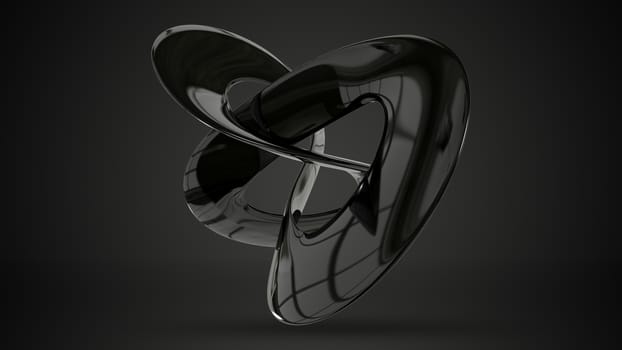 3D Illustration Abstract Figure on a Black Background