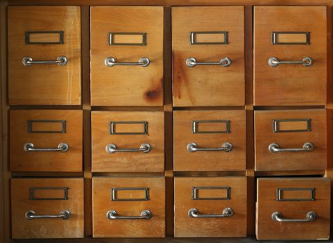 Image of the old and used filing cabinet