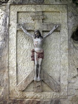 Detail of the Jesus Christ - relief carven in sand stone