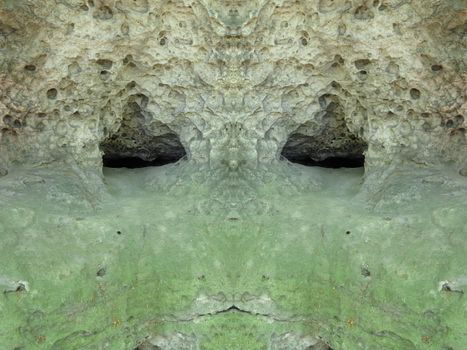 The silent rock - bizarre rock formation - digitally altered