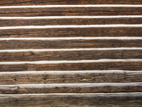 Detail of the wall of the timbered cottage - wood texture