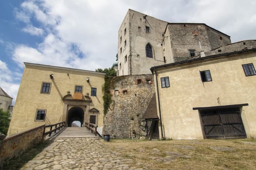 The Buchlov castle is a royal castle that along with Bare Hill and Saint Barbara Chapel belongs to significant dominants of Chriby mountains in Moravian Slovakia, which is a region in south-eastern Moravia in the Czech Republic. The castle was built approximately in the first part of the 13th century. 
Buchlov castle, Moravia, Czech republic.