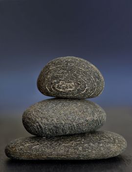 pile of pebble stones isolated in nature